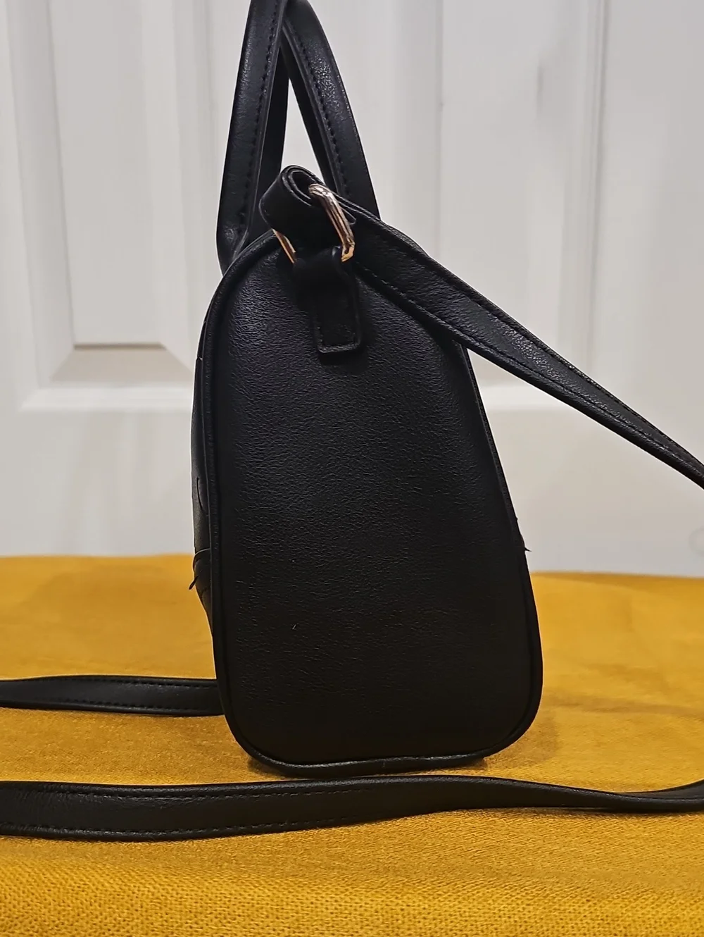 Juicy Couture Black Faux Leather Satchel Crossbody NWOT